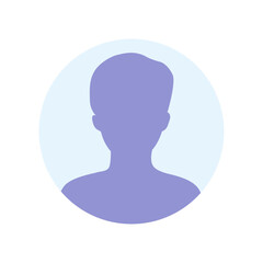 Vector flat illustration in purple-blue gradations. Avatar, user profile, person icon, profile picture. Suitable for social media profiles, icons, screensavers and as a template.
