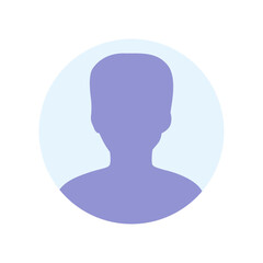 Vector flat illustration in purple-blue gradations. Avatar, user profile, person icon, profile picture. Suitable for social media profiles, icons, screensavers and as a template.