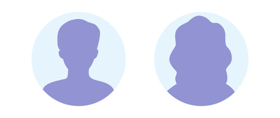 Vector flat illustration in purple-blue gradations. Avatar, user profile, person icon, profile picture. Suitable for social media profiles, icons, screensavers and as a template.