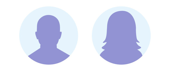 Vector flat illustration in purple-blue gradations. Avatar, user profile, person icon, profile picture. Suitable for social media profiles, icons, screensavers and as a template.