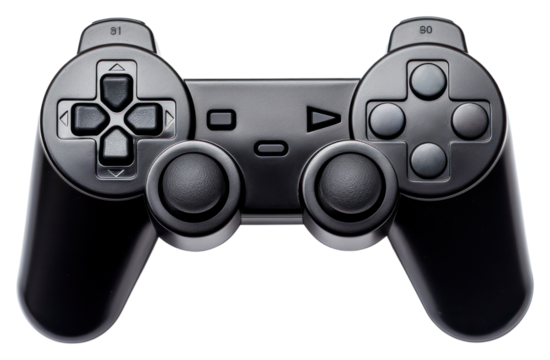 PNG Video Game controller joystick black white background.
