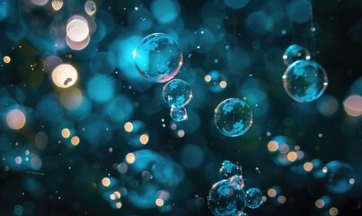 Soap bubbles shimmering in the moonlight