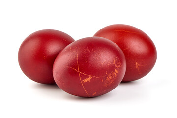Colorful easter eggs, isolated on white background.