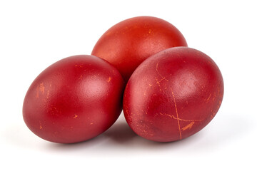 Colorful easter eggs, isolated on white background.