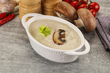 Delicous mushroom champignon cream soup