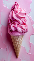 free space on the left corner for title banner with a ice cream - obrazy, fototapety, plakaty