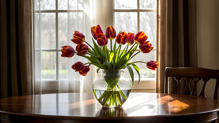 tulips in vase