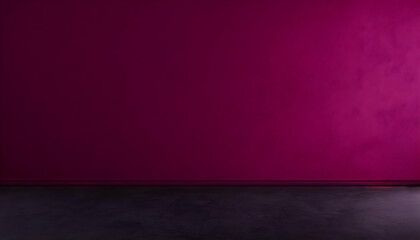 Dark red wall in an empty room with a concrete floor on digital art concept, Generative AI.