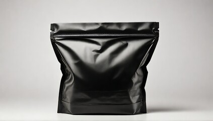 White doypack bag. packaging wrap mockup for food. with a black background