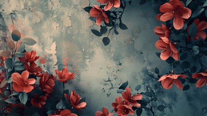 Pastel flowery background, gorgeous  beautiful red flowers background