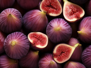 Natural purple figs with small grains, fruit fig background