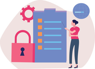 The girl is showing the checklist.