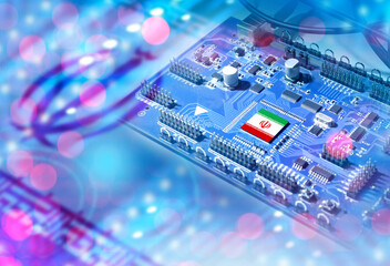 Microelectronics industry Iran. Iranian digital board. PCB computers. Microelectronics production...