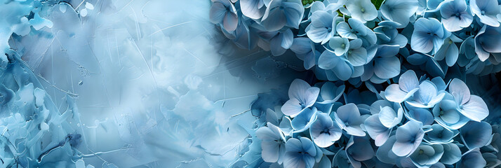 Image of Pastel Blue Hydrangea Flowers