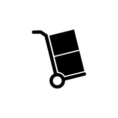 Hand Truck with Cardboard Boxes flat vector icon. Simple solid symbol isolated on white background. Hand Truck with Cardboard Boxes sign design template for web and mobile UI element