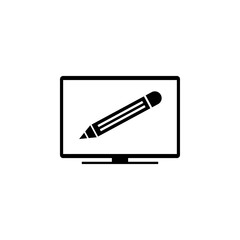 Maximize Full Screen Monitor flat vector icon. Simple solid symbol isolated on white background. Maximize Full Screen Monitor sign design template for web and mobile UI element