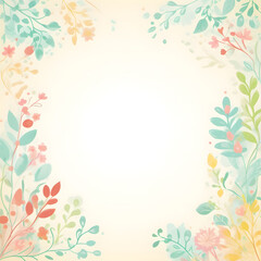 Obraz premium Frame for the text of congratulations with flowers of on a blue background. Greeting card with natural colors.