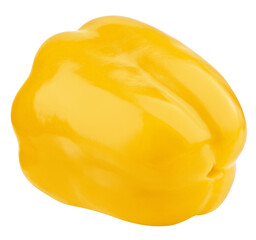 sweet Pepper, yellow Paprika, isolated on white background, full depth of field