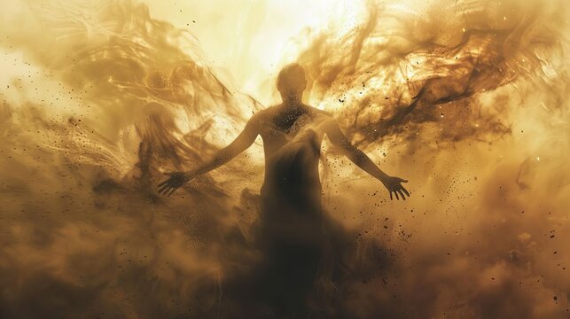 divine creation god forming man from earths dust biblical genesis illustration