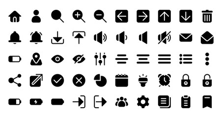 User interface icon set for modern design projects. Perfect for web, app, and software interfaces. Clean, minimalist style