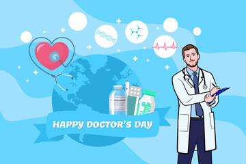 Vector world doctors day vector illustration for greeting card.