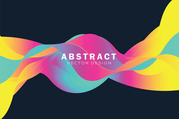 Colourful wavy background template. Bright gradient liquid colour design