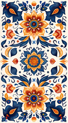 Fototapeta premium Traditional ornate portuguese tiles azulejos ,vector image