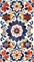 Traditional ornate portuguese tiles azulejos ,vector image