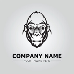 Gorilla symbol logo company vector image on the white background