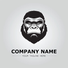 Gorilla symbol logo company vector image on the white background