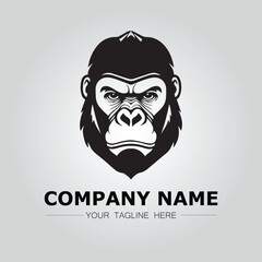 Gorilla symbol logo company vector image on the white background