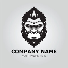 Gorilla symbol logo company vector image on the white background