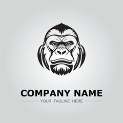 Gorilla symbol logo company vector image on the white background
