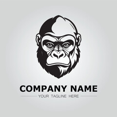 Gorilla symbol logo company vector image on the white background