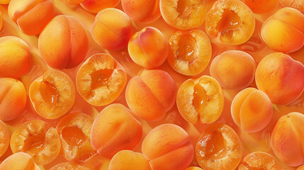 Seamless Apricot Patterns. Warm Orange Tones and Velvety Texture