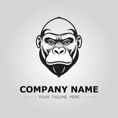 Gorilla symbol logo company vector image on the white background