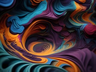 extremely high quality high detail RAW color photo, highly detailed, colorful modeling clay, Biomorphic 3D doodle 8K resolution, high quality texture, long exposure effect vibrant colors Generative AI