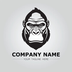 Gorilla symbol logo company vector image on the white background