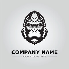 Gorilla symbol logo company vector image on the white background