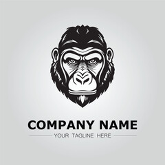 Gorilla symbol logo company vector image on the white background