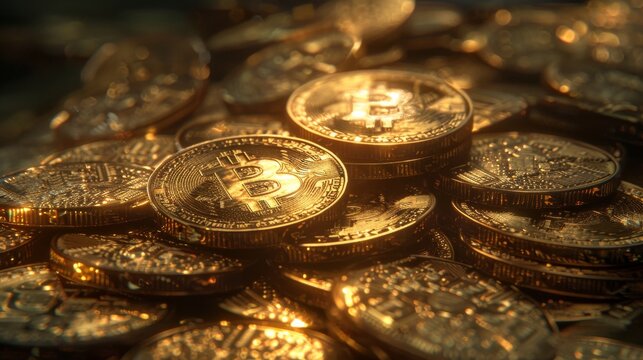 Bitcoin gold coins cryptocurrency money