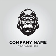 Gorilla symbol logo company vector image on the white background