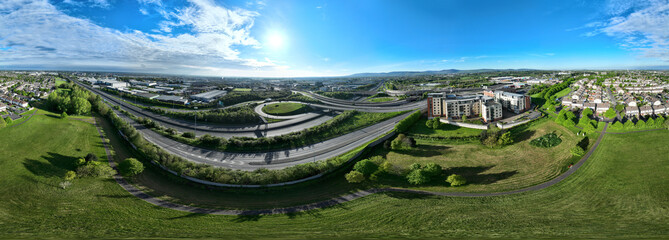 Obraz premium M50 Motorway Dublin, Ireland, 360 view