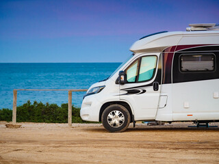 Camper rv on spanish coast