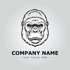 Gorilla symbol logo company vector image on the white background