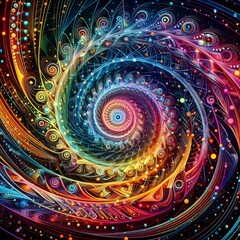 A colorful depiction of a spectrum spiral