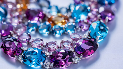 Shiny gemstone necklace reflects elegance
