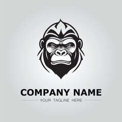 Gorilla symbol logo company vector image on the white background