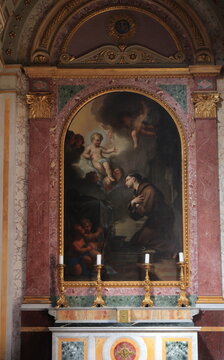 Sacre Stimmate di San Francesco Church Altar with Painting in Rome, Italy