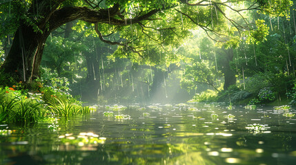 sunlight in the forest